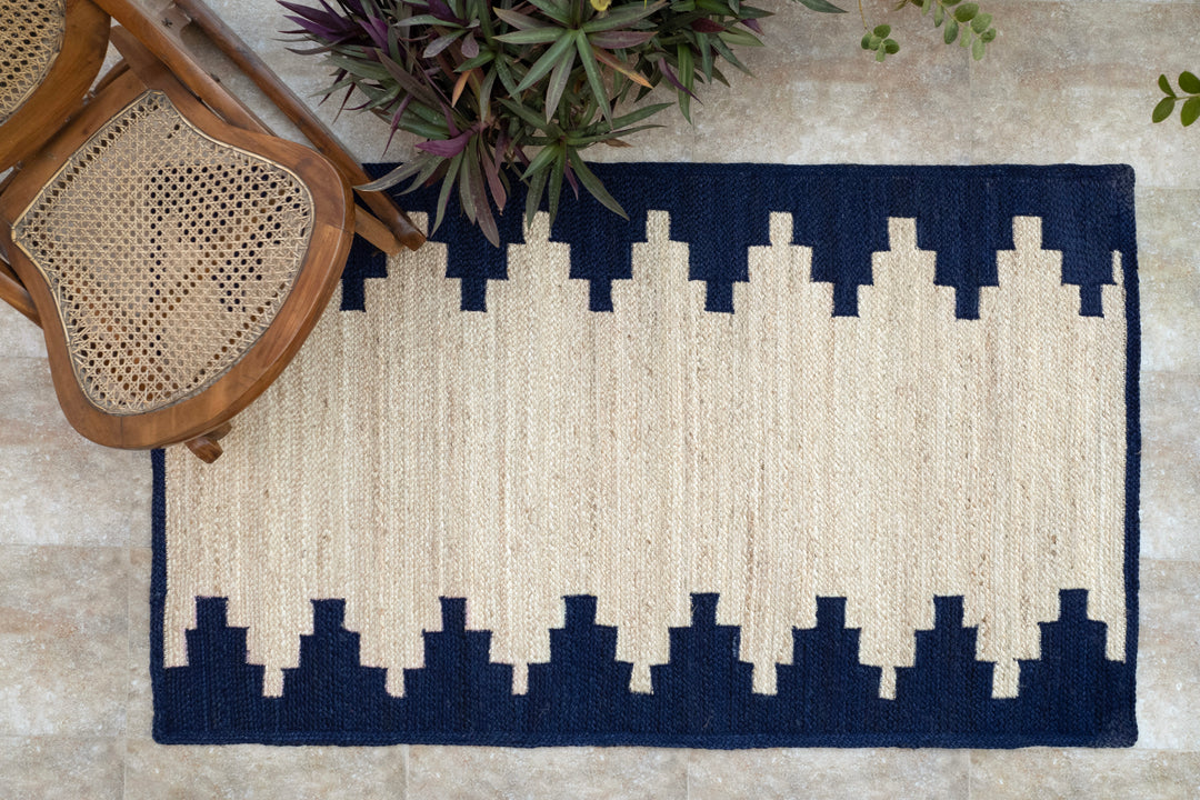 Aztec Navy Rectangle Rug