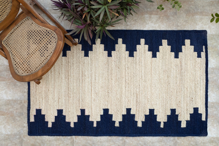 Aztec Navy Rectangle Rug