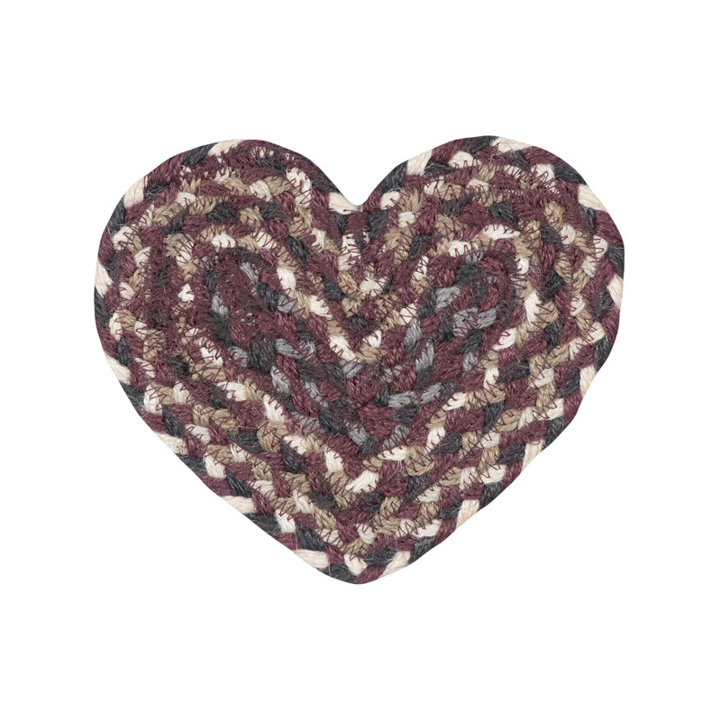 Aubergine Jute Heart Coaster
