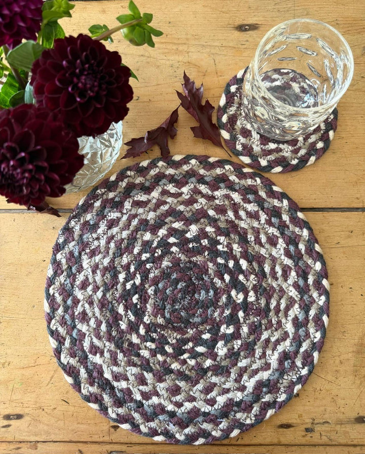 Aubergine Jute Coasters