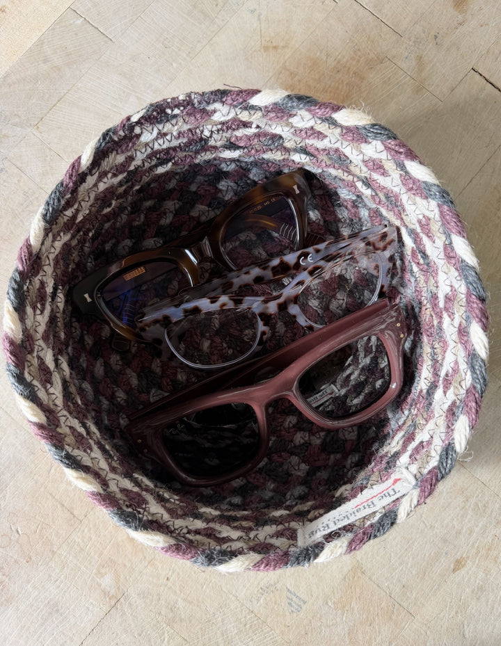 Aubergine Jute Mini Basket