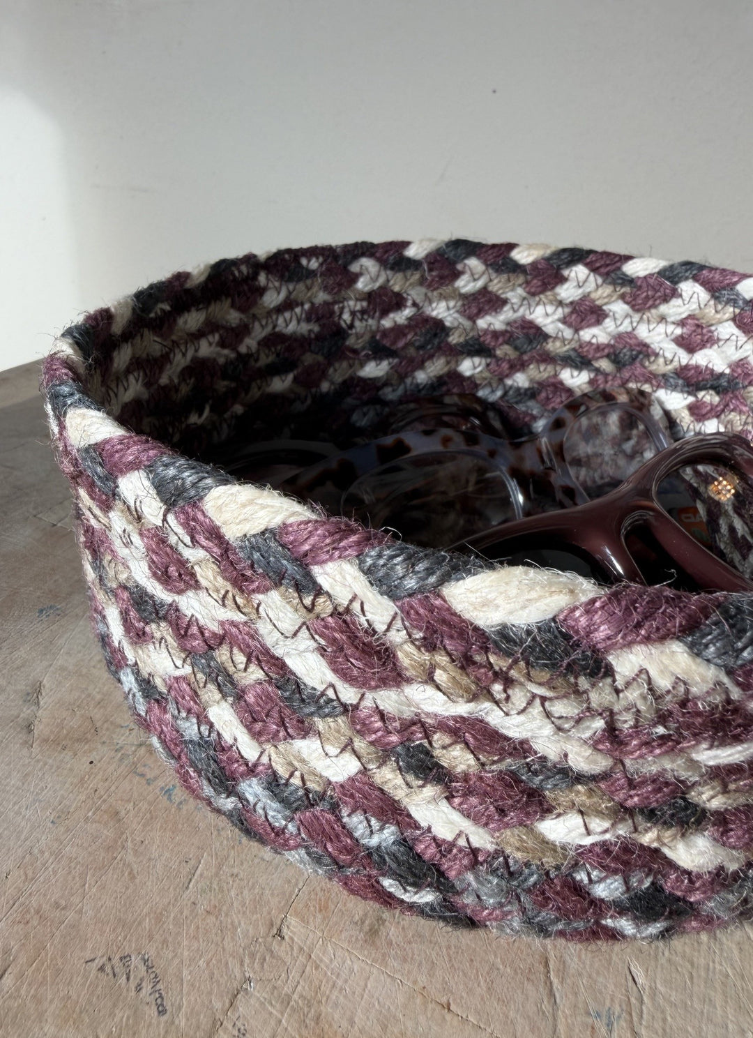 Aubergine Jute Mini Basket