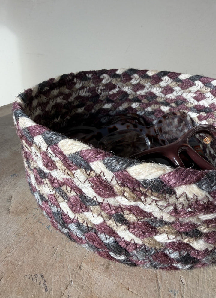 Aubergine Jute Mini Basket