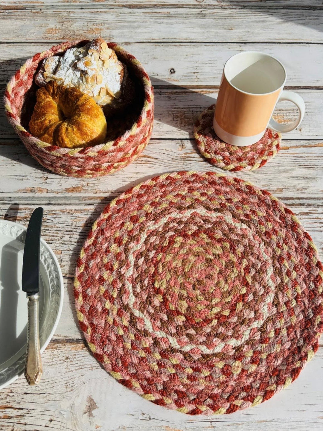 Coral Jute Coasters