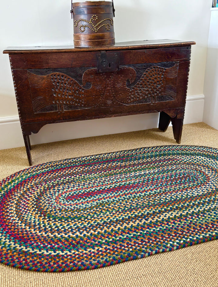 Deep Blue Oval Rug