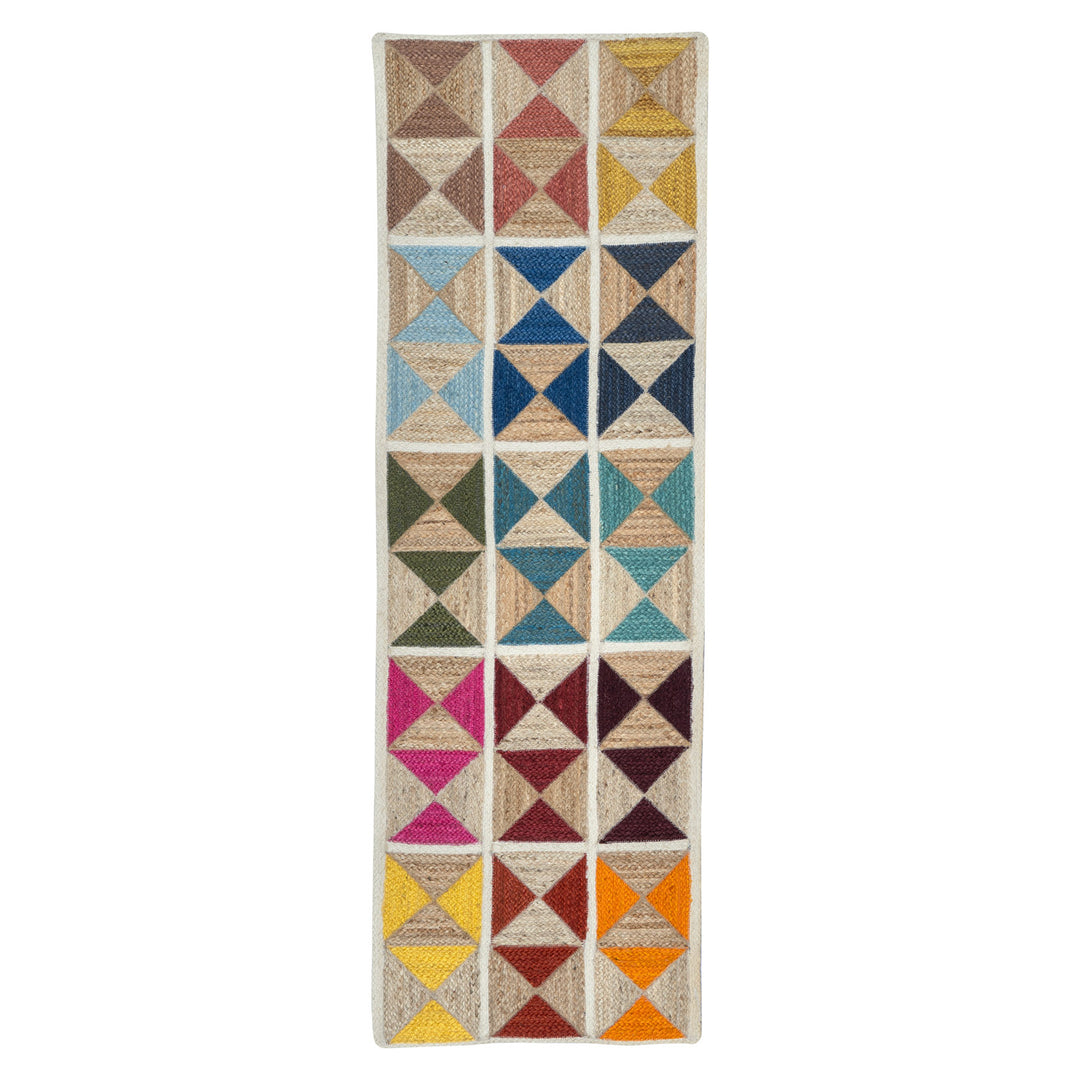 Rainbow Harlequin Jute Rug