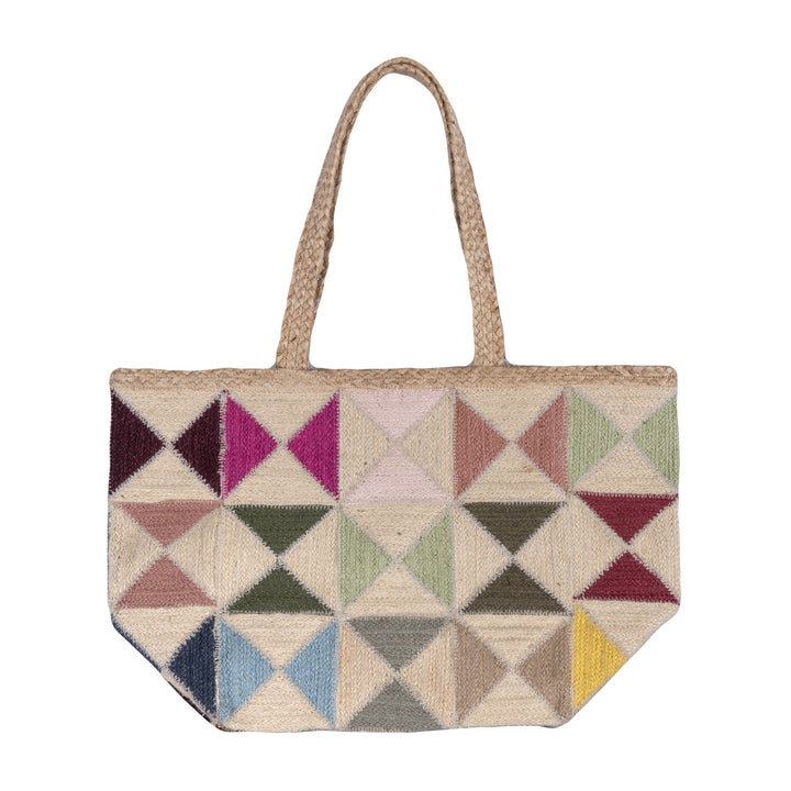 Harlequin Rainbow Jute Tote - 30% Off