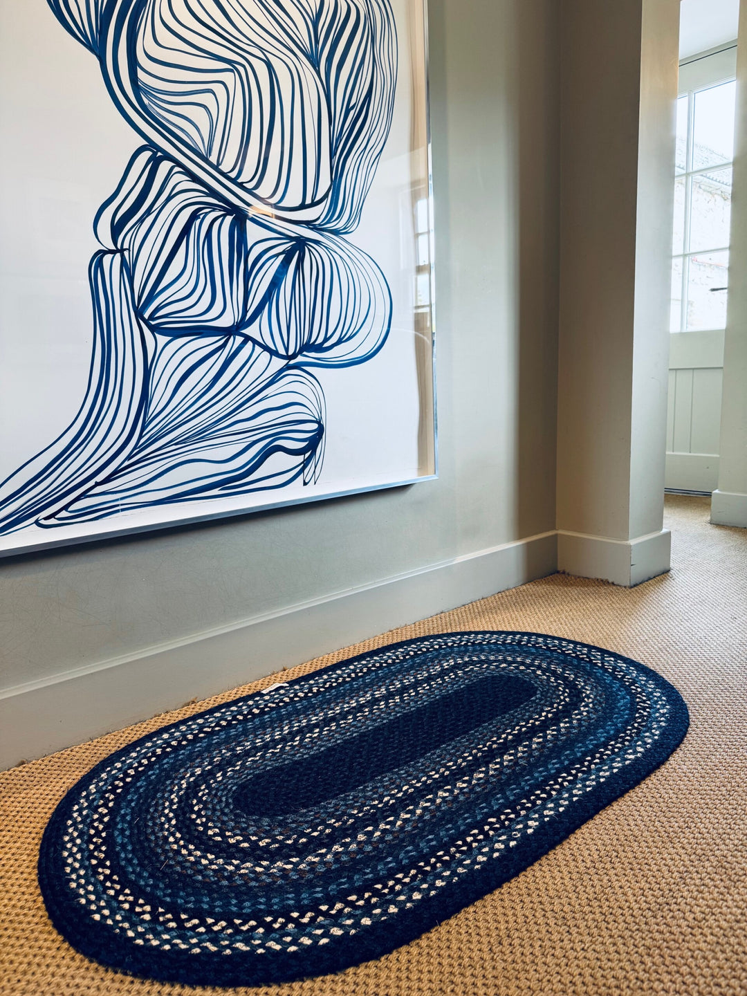 Indigo Oval Jute Rug - 30% Off