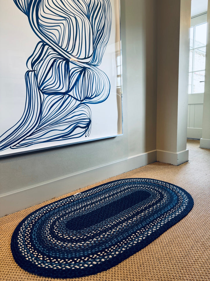 Indigo Oval Jute Rug - 30% Off