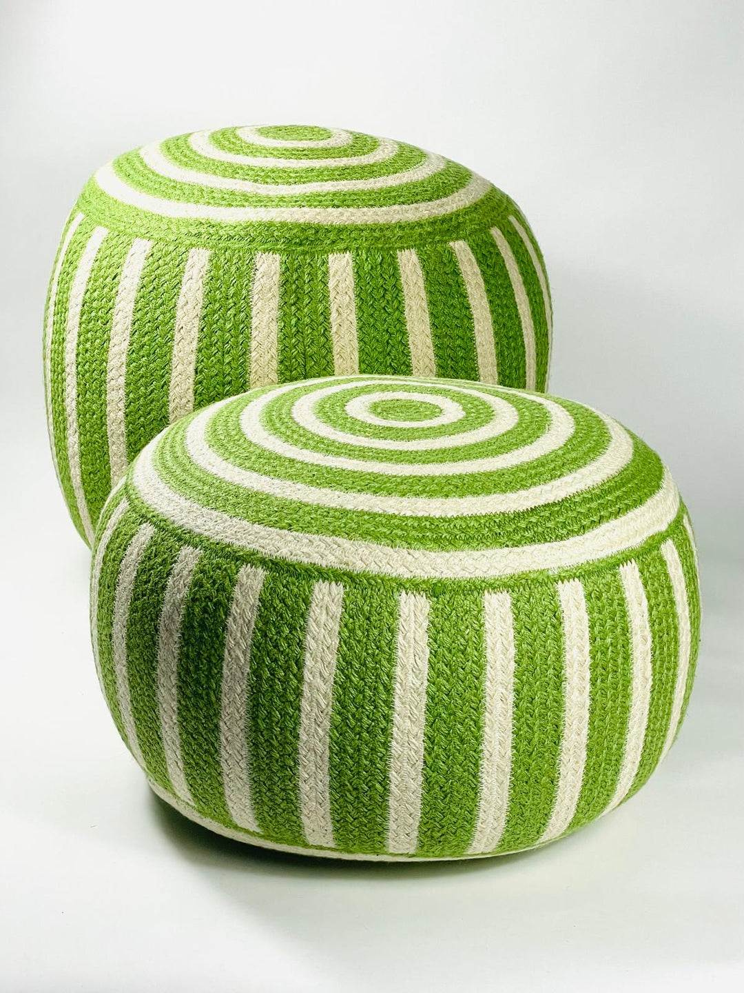Jade Jute Pouffe Large