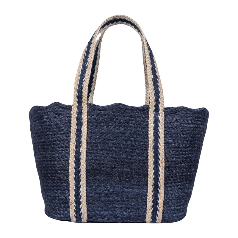 Navy Scallop Tote Large