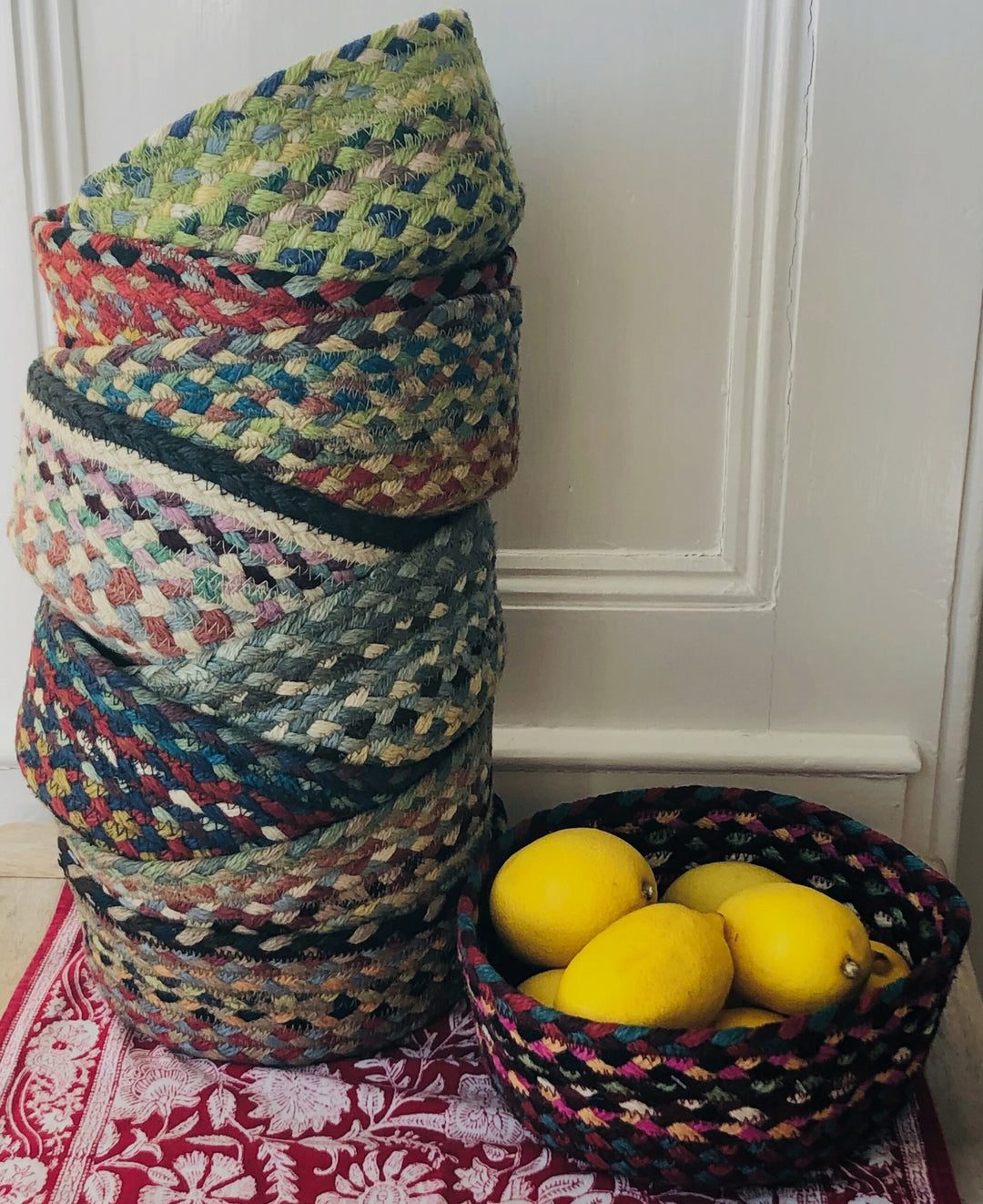 Misty Blue Jute Mini Basket