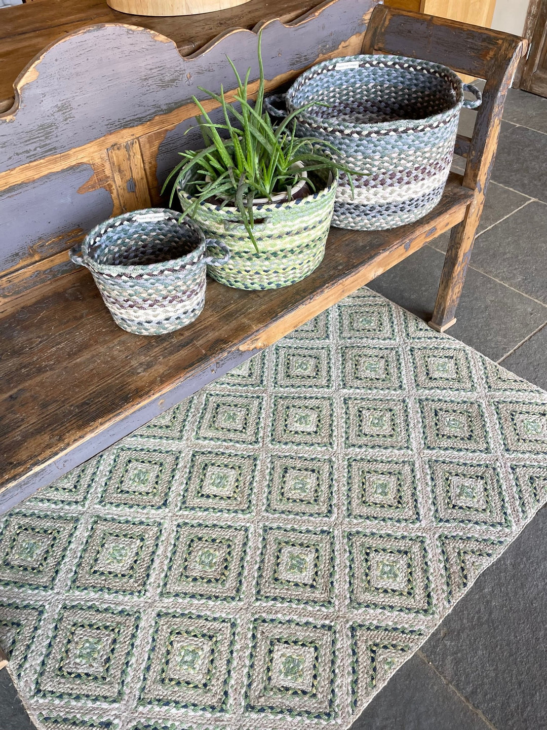Mint Mosaic Rectangle Rug