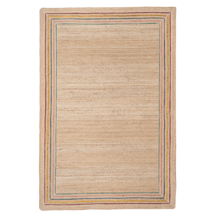 Stripe Border Natural Jute Rug