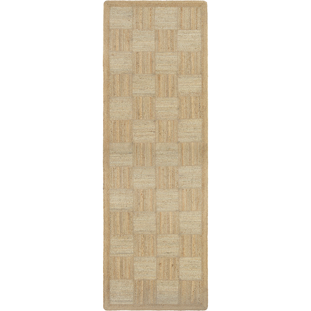 Natural & White Tile Rectangle Rug