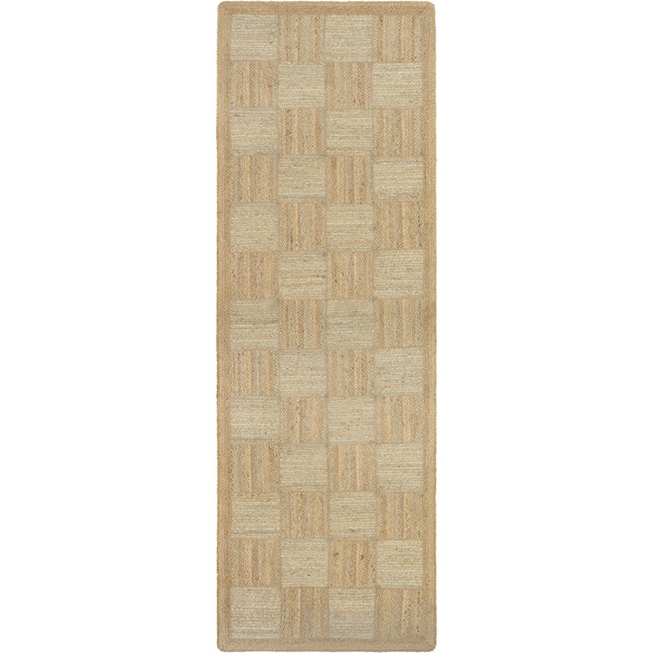 Natural & White Tile Rectangle Rug
