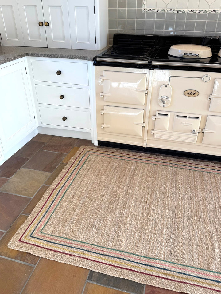 Stripe Border Natural Jute Rug