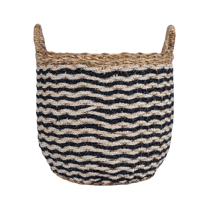 Village Black & White Log Basket