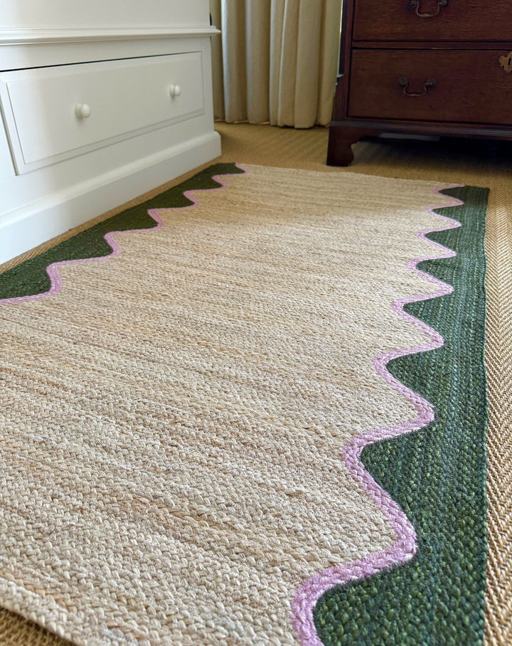 Olive Wave Jute Rug