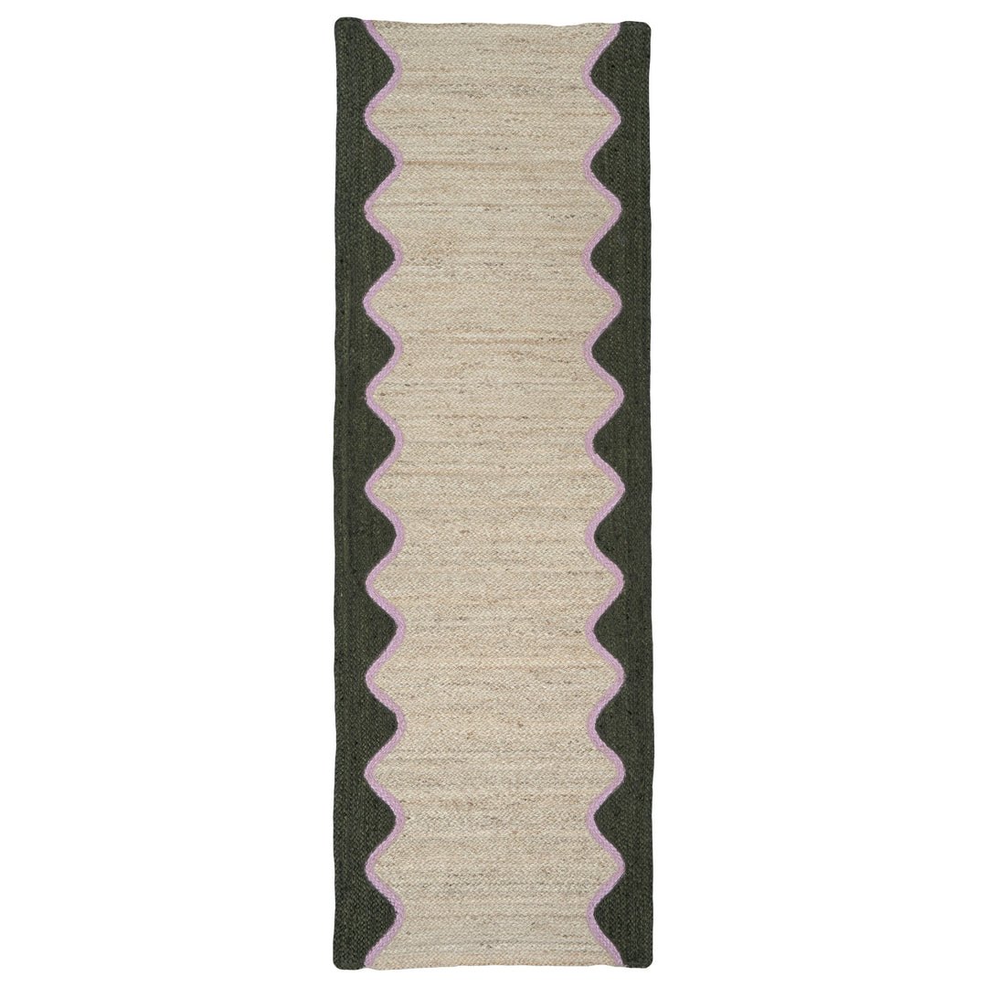 Olive Wave Jute Rug