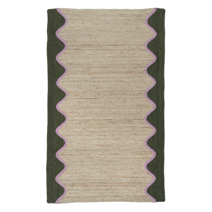 Olive Wave Jute Rug