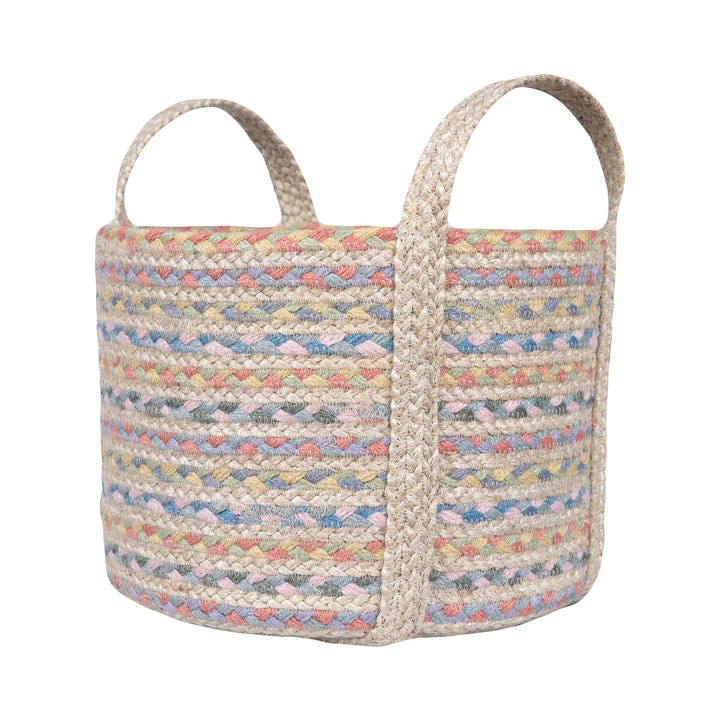 Pastel Fairisle Jute Basket