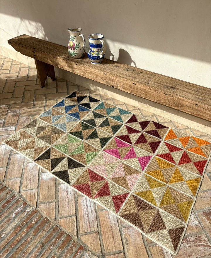 Large Rainbow Braided Rug Rainbow Harlequin Jute Rug – The Braided Rug Company