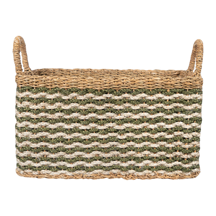 Square Village Log Basket Olive