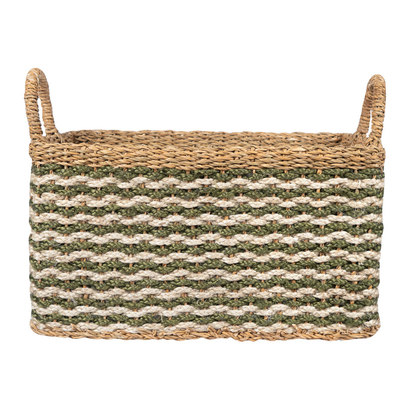 Square Village Log Basket Olive