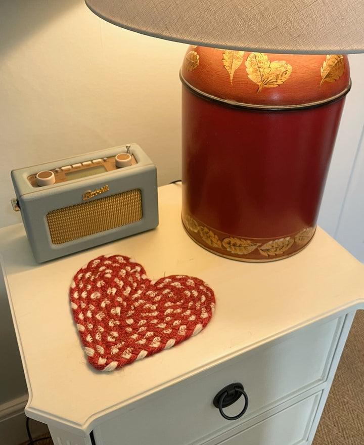 Red & White Heart Coaster