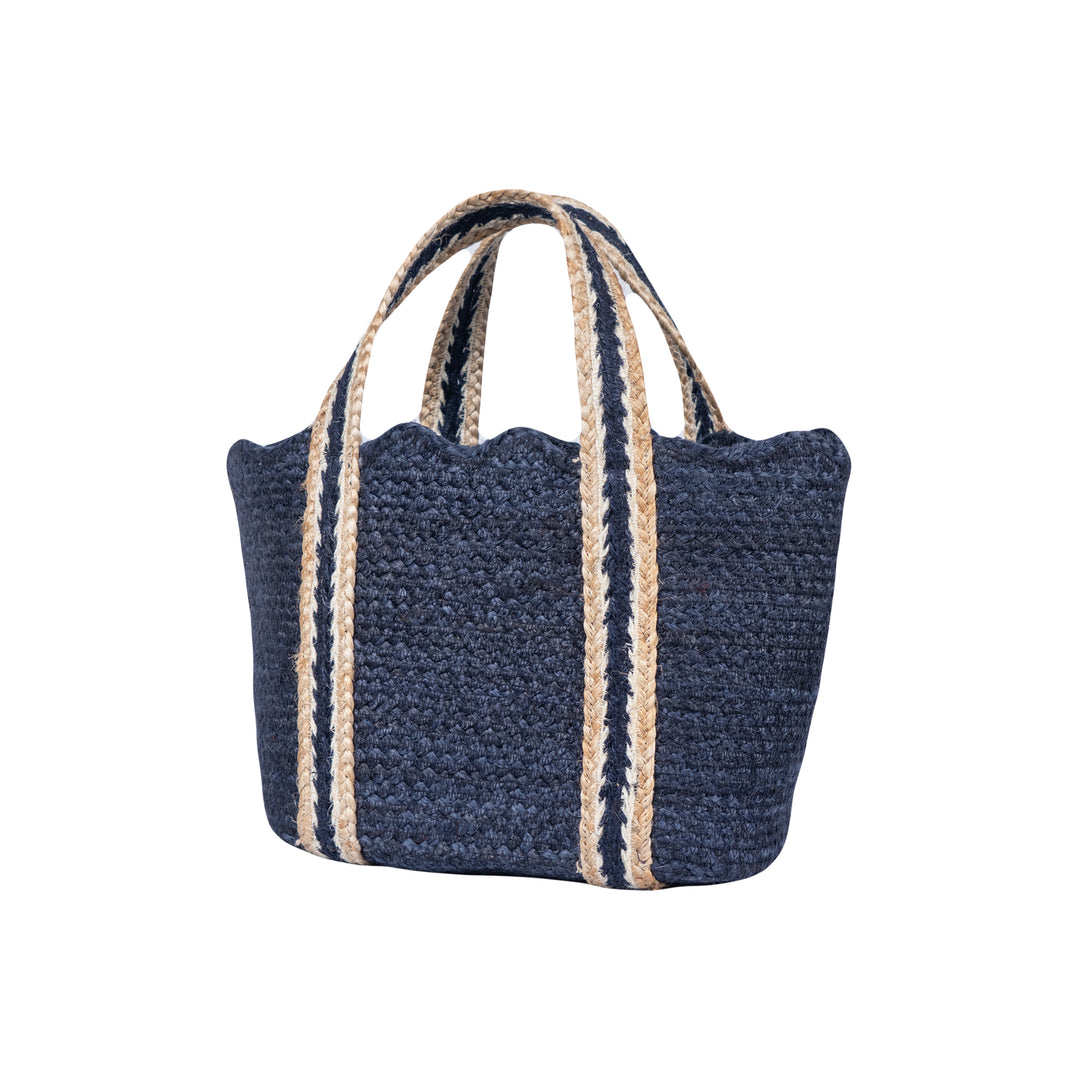 Navy Scallop Tote Small