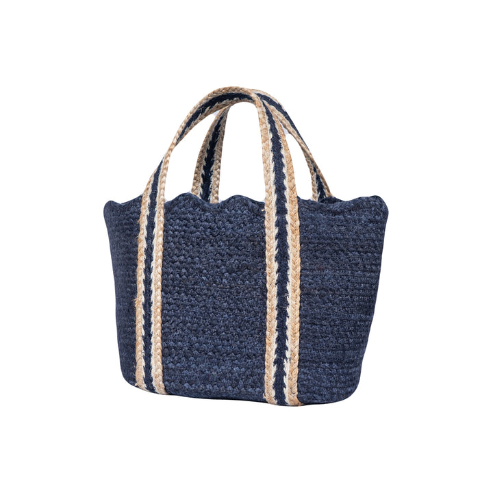 Navy Scallop Tote Small