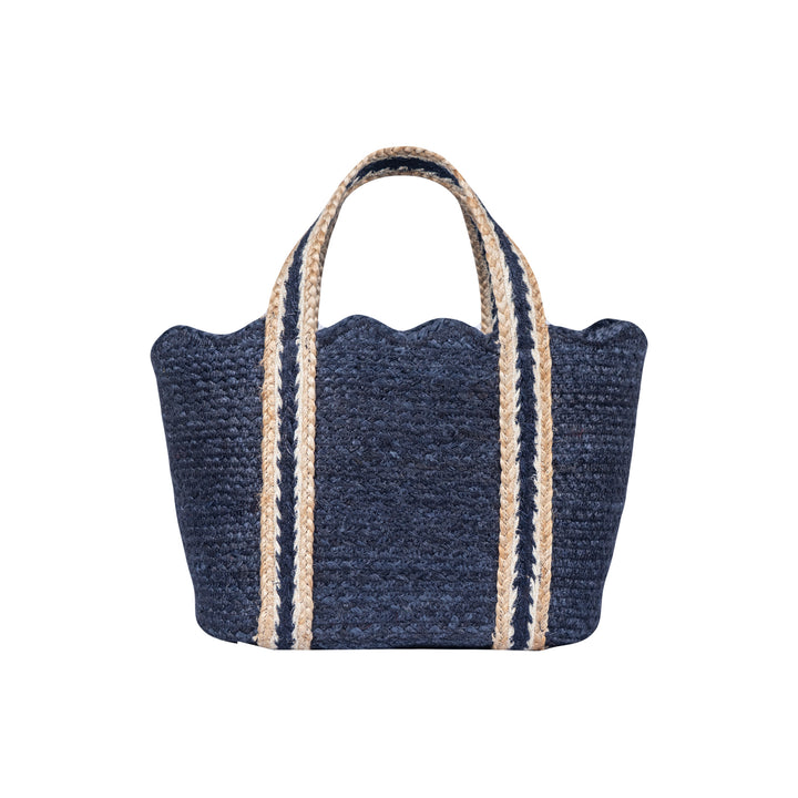 Navy Scallop Tote Small