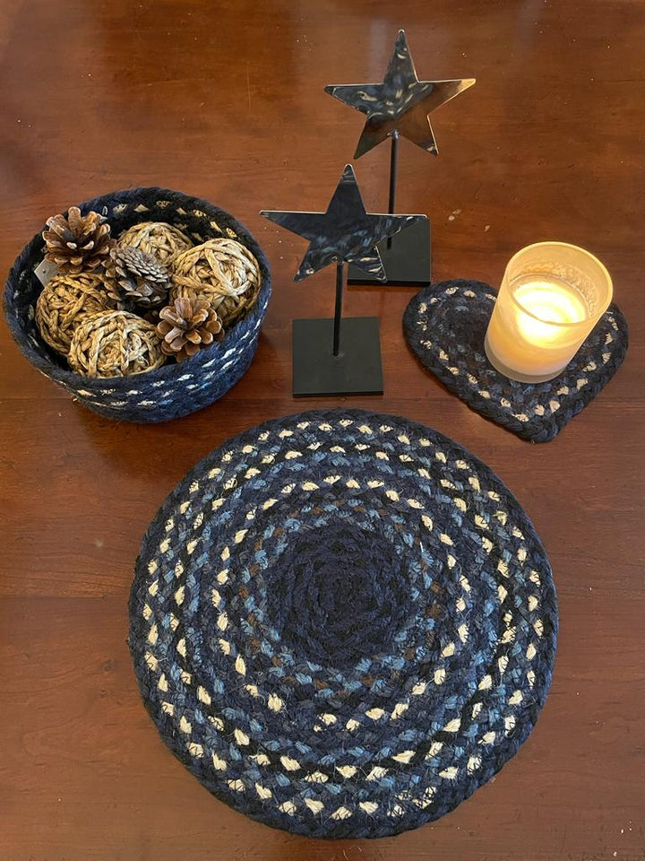 Indigo Jute Mini Basket