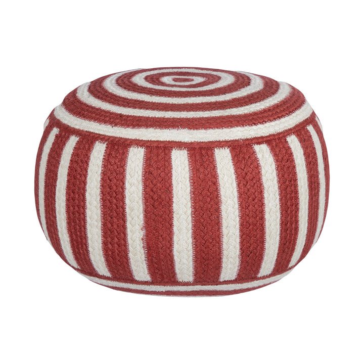 Red Jute Pouffe Small