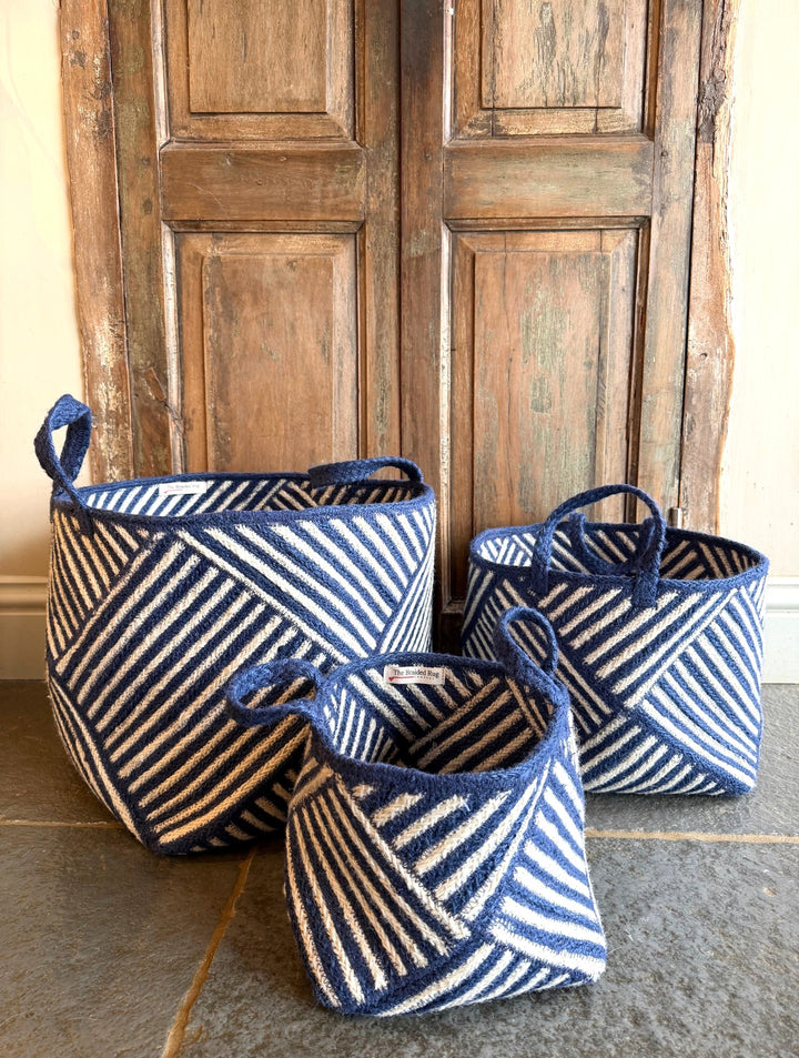 Zebra Basket Navy