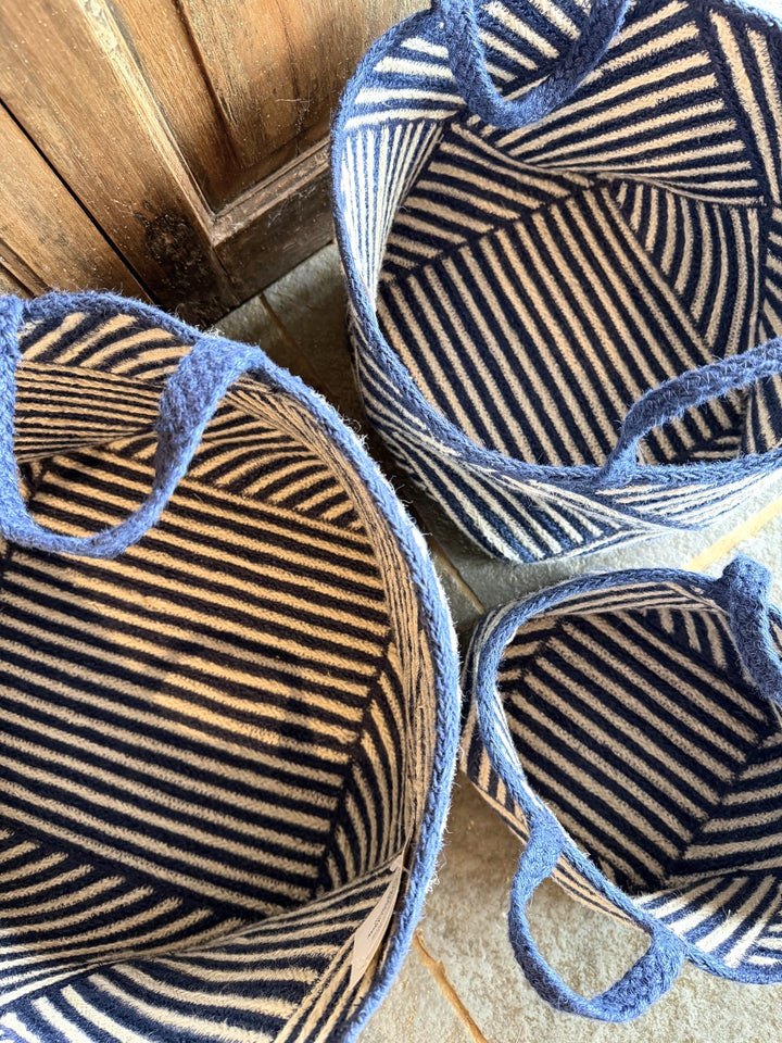 Zebra Basket Navy
