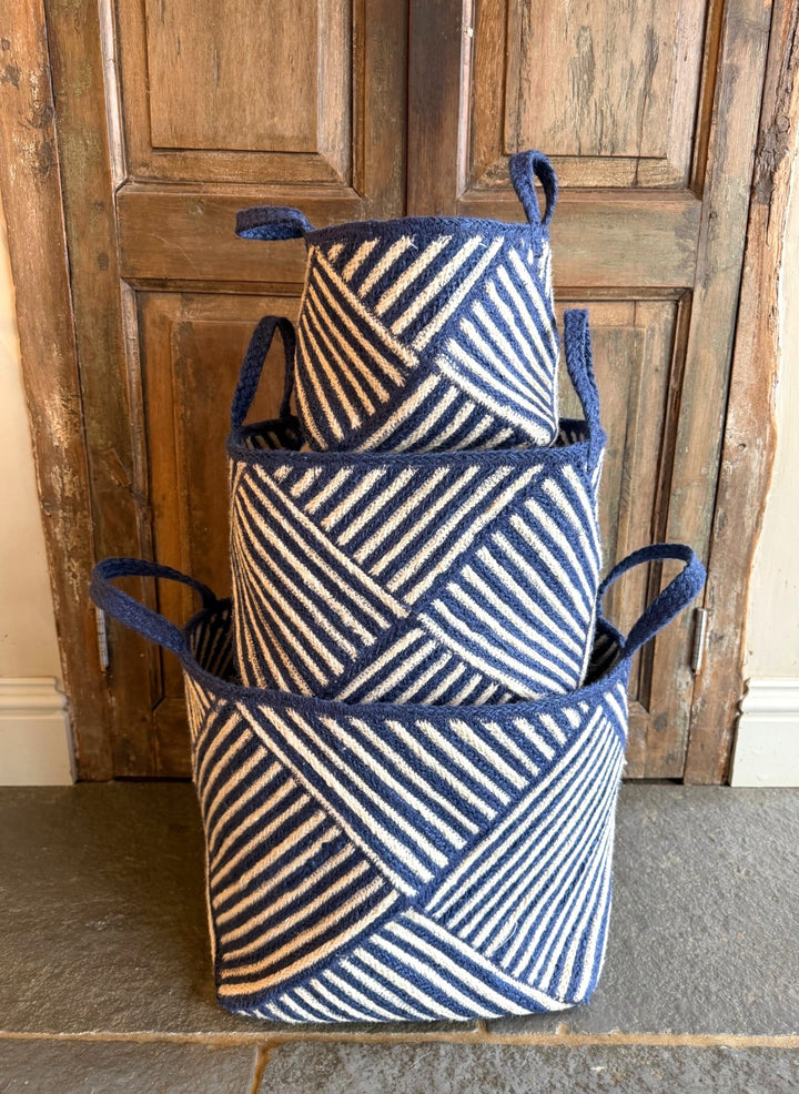 Zebra Basket Navy