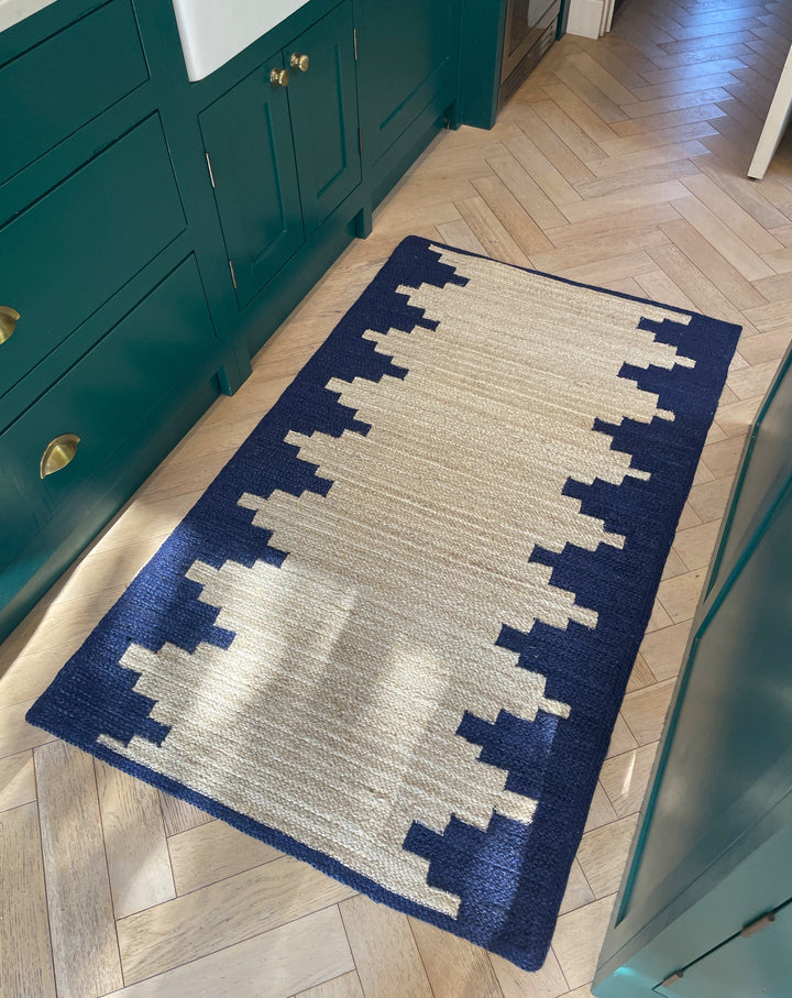 Aztec Navy Rectangle Rug