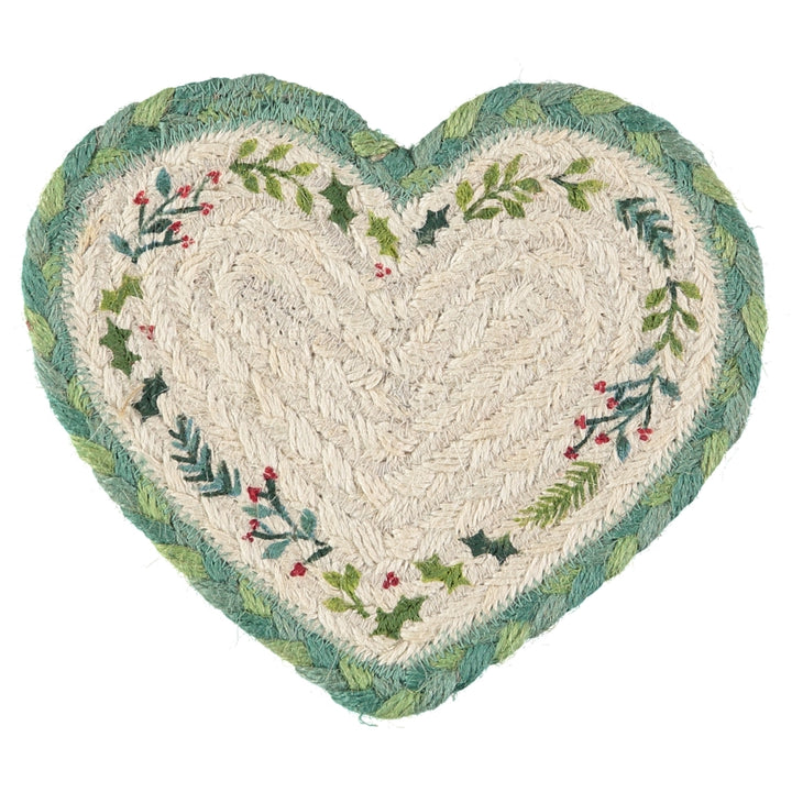 Christmas Jute Heart Coaster