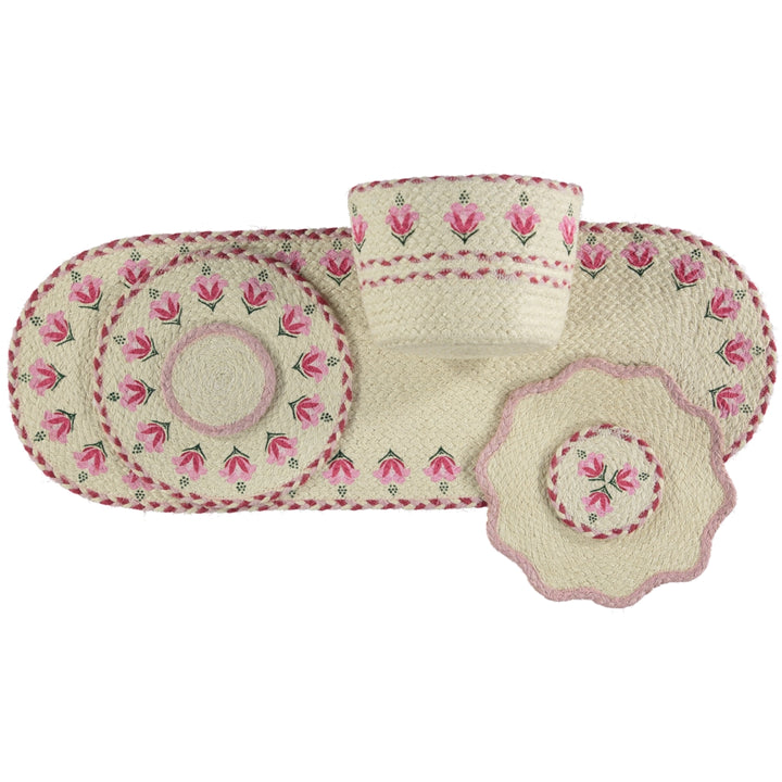 Pink Lily Heart Coaster