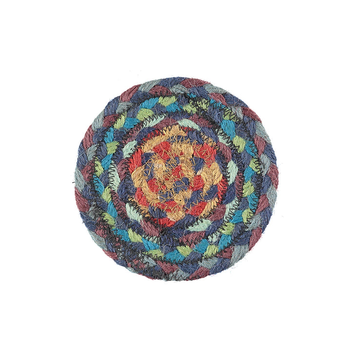 Carnival Blue Organic Jute Coasters