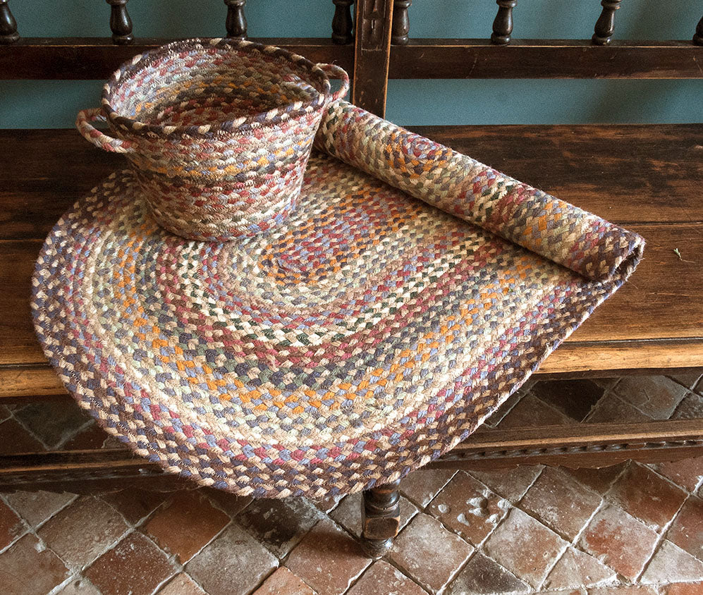 Misty Blue Oval Organic Jute Rug
