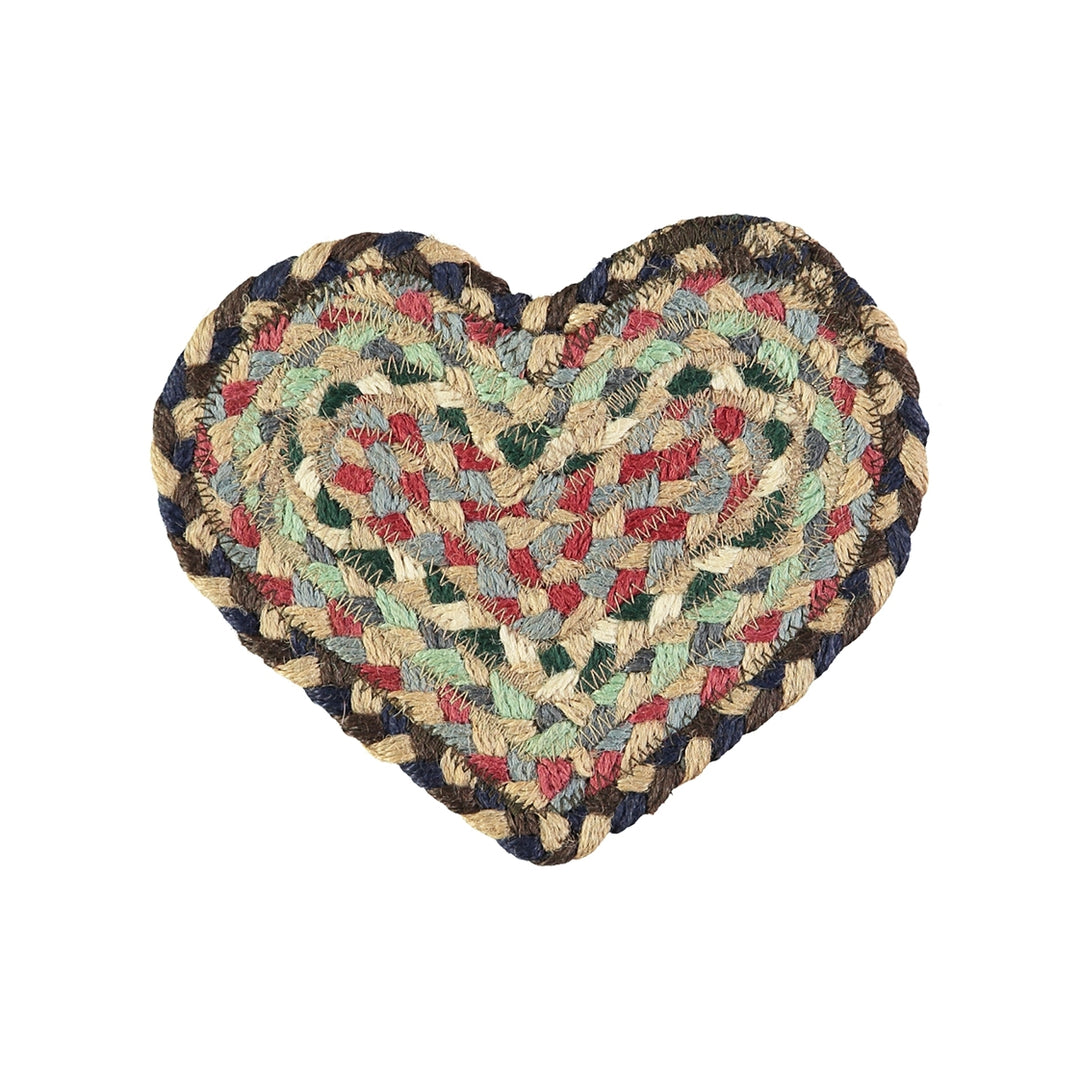 Misty Blue Organic Jute Heart Coasters