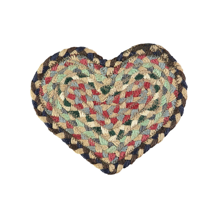 Misty Blue Organic Jute Heart Coasters