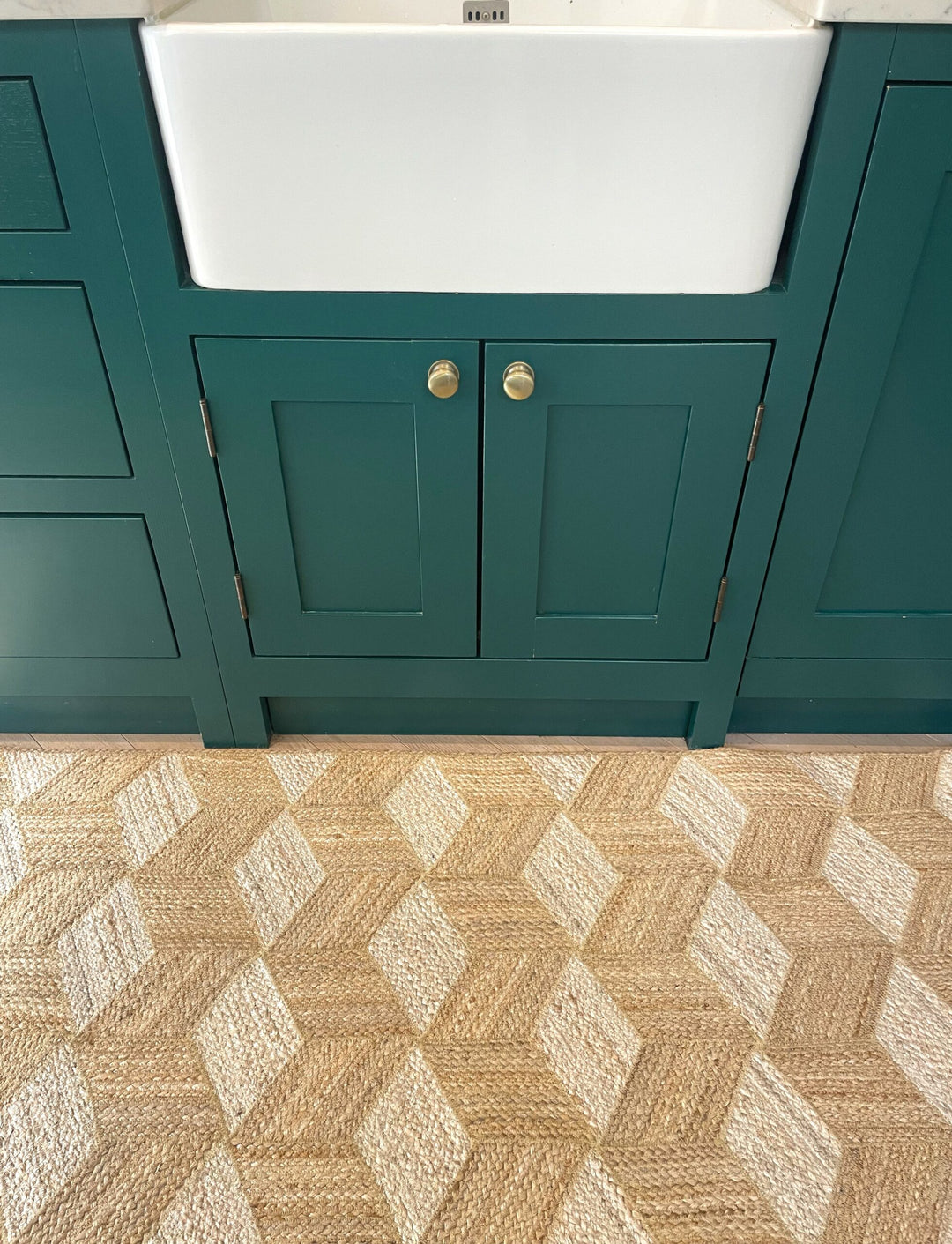 Natural Jute Tumbling Block Rug - 40% Off