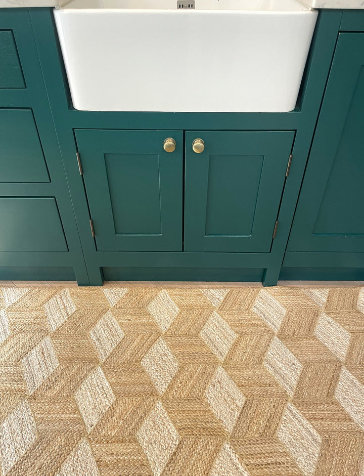 Natural Jute Tumbling Block Rug - 40% Off