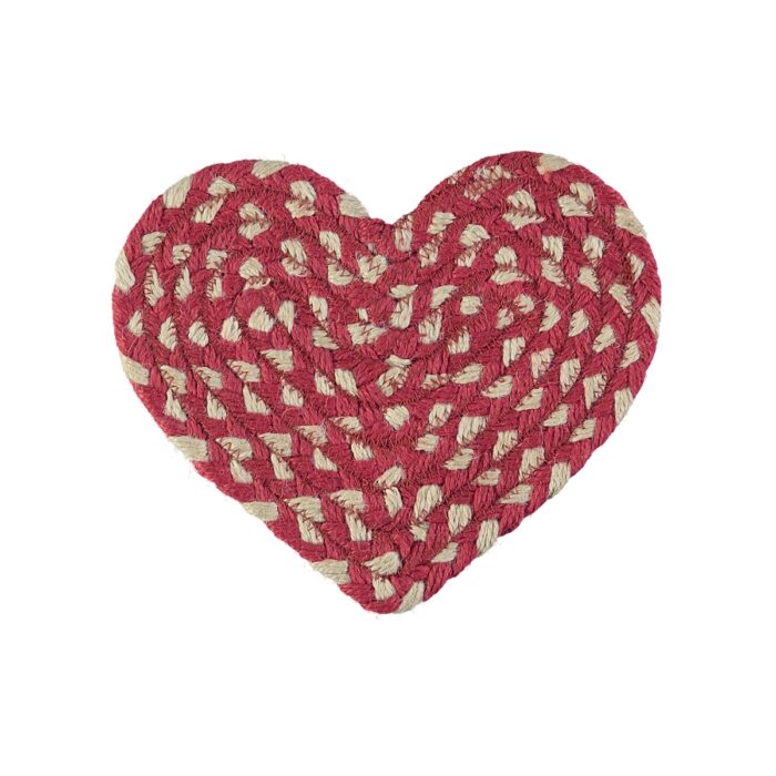 Red / White Organic Jute Heart Placemats