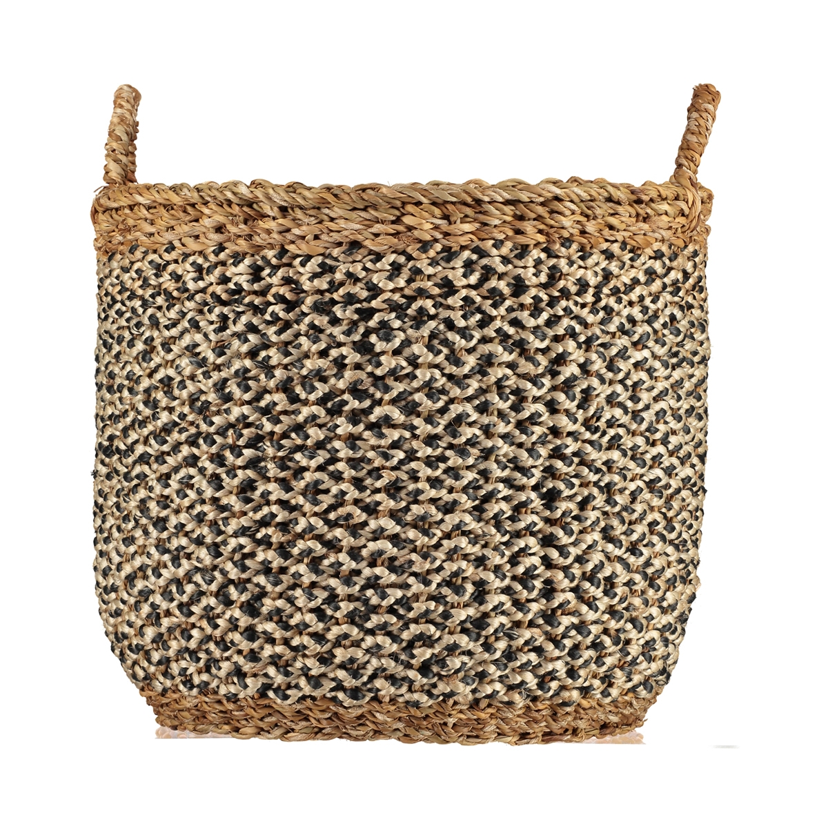 Village Black / White Organic Jute Basket