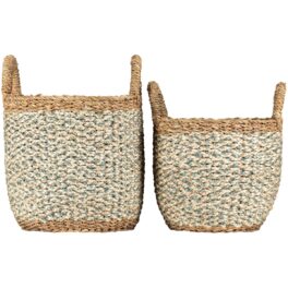 Village Thistle / White Organic Jute Medium/Small Basket